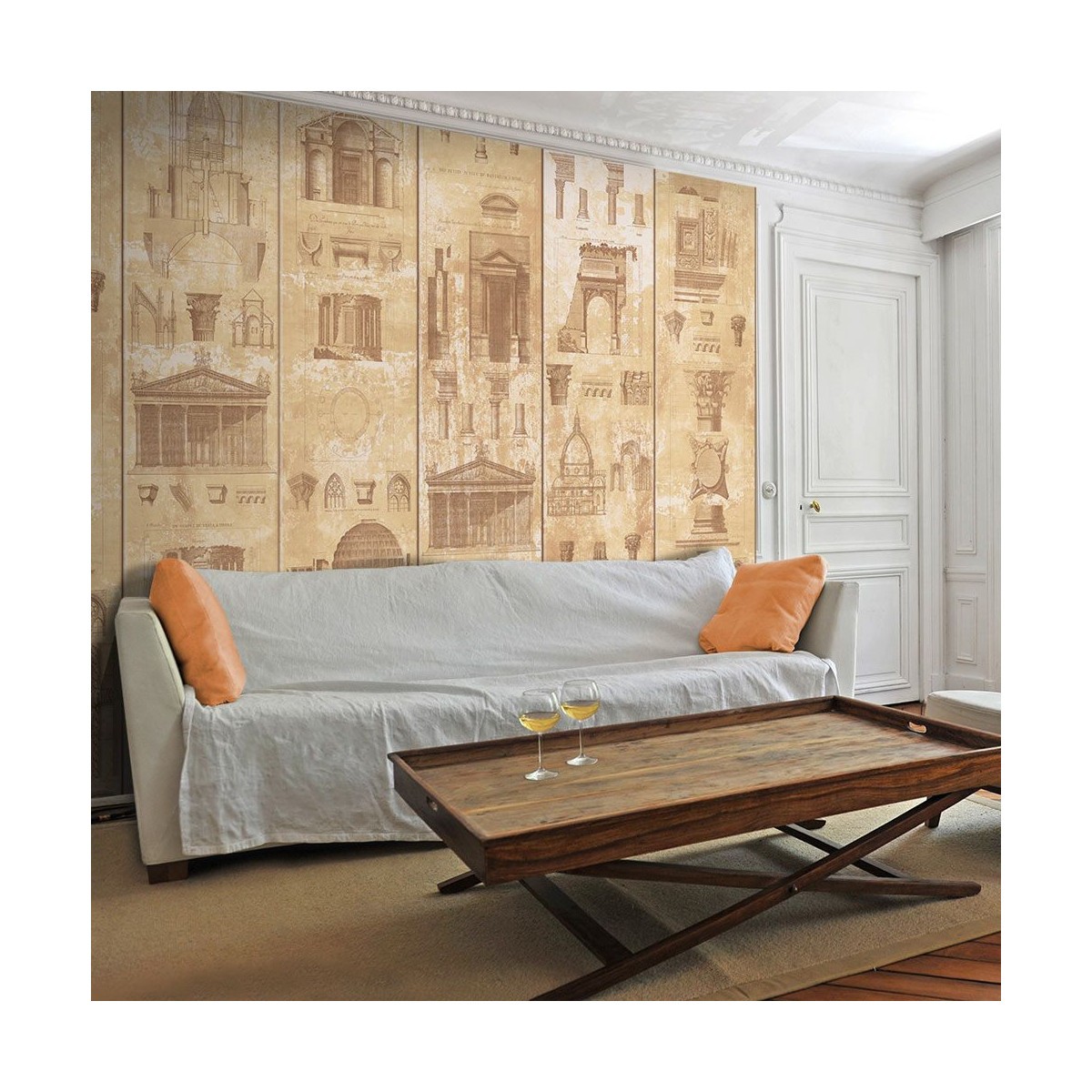 Papier peint Architectural Pearl 50x1000cm pour chambre parentale