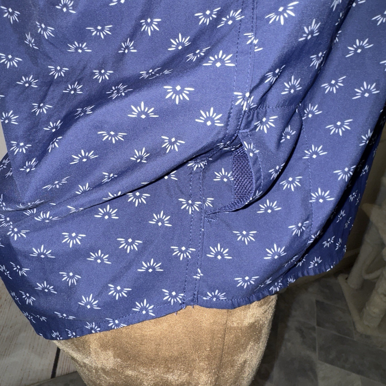 Eddie Bauer Blue Patterned Button Down Top, outdo… - image 4