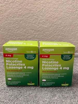 2X Amazon Basic Care Mini Lozenge Nicotine Polacrilex 4 mg 351Lozenges Exp 07/27