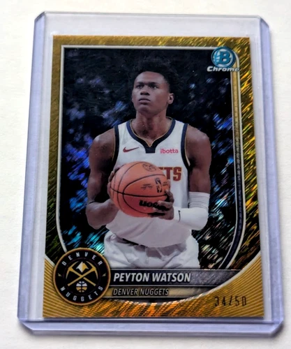 2025 Bowman Basketball Gold Shimmer Refractor Peyton Watson #BCV-180