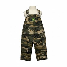 John Deere Baby Overalls Camouflage Cotton Logo Bib Kids 9-12M Camo Romper