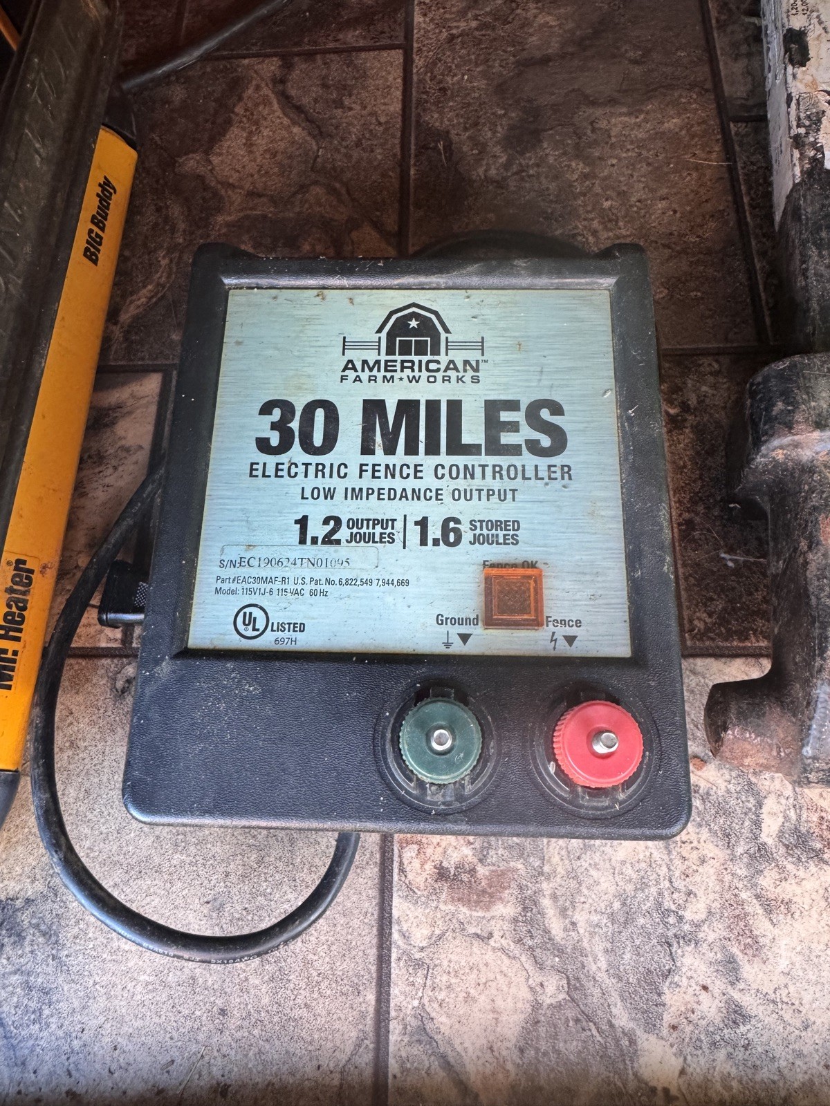 American Farm Works Electric Fence Low Impedance Output 30 Miles. AC 1.2 Joules 