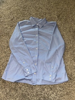Gap woman s Tailored Dress Shirt Light Blue Collared Button Long Sleeve Size L