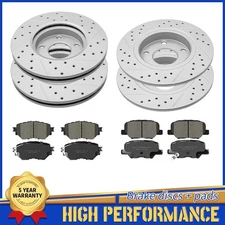 Front Rear Drilled Disc Brake Rotors Pads For 2014 - 2018 Mazda 3 - Mexico Built