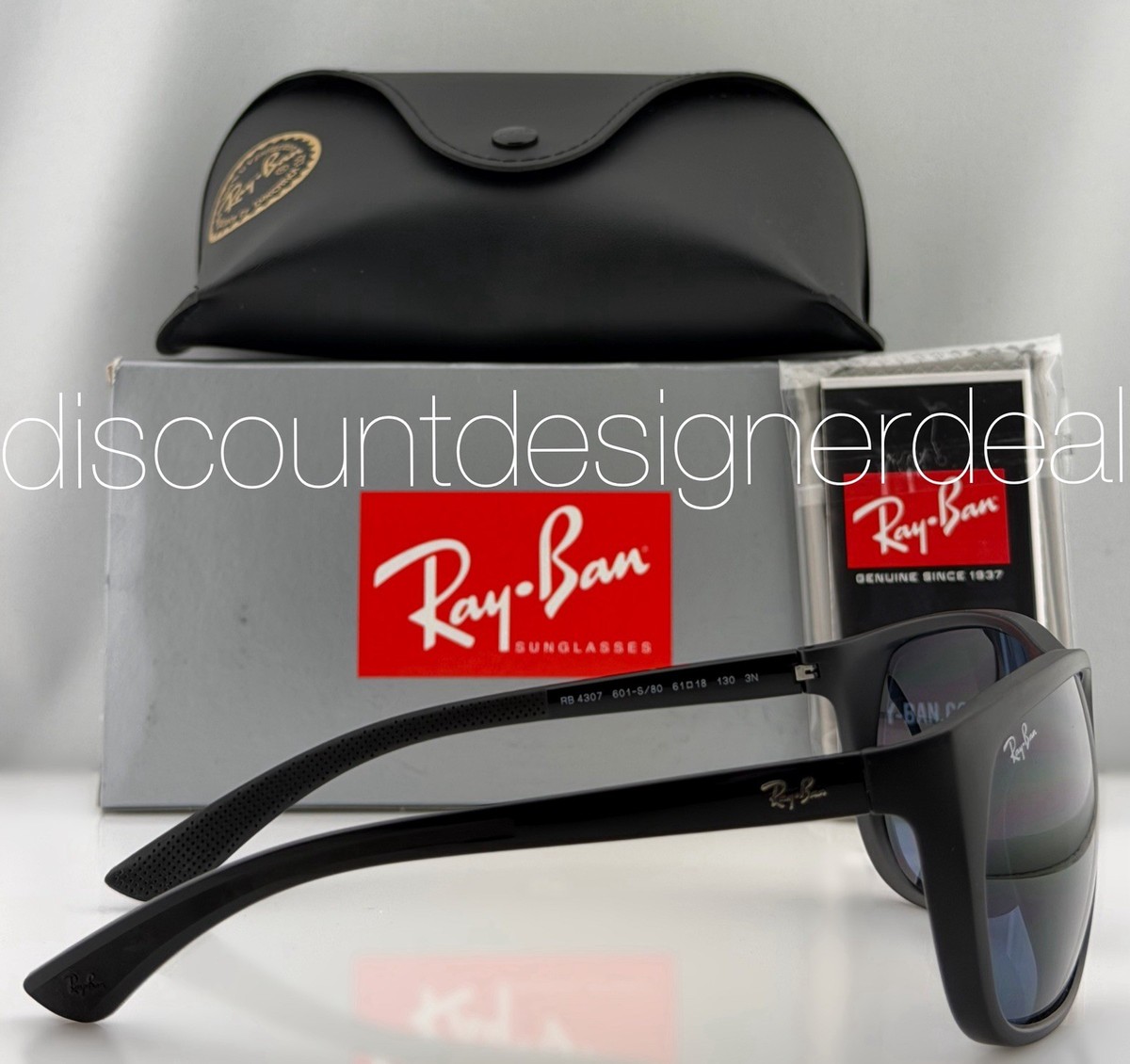Ray-Ban RB4307 601S80 Blue Mirrored lens Rectangular Unisex Sunglasses Ray Ban Sunglasses Men main image 2