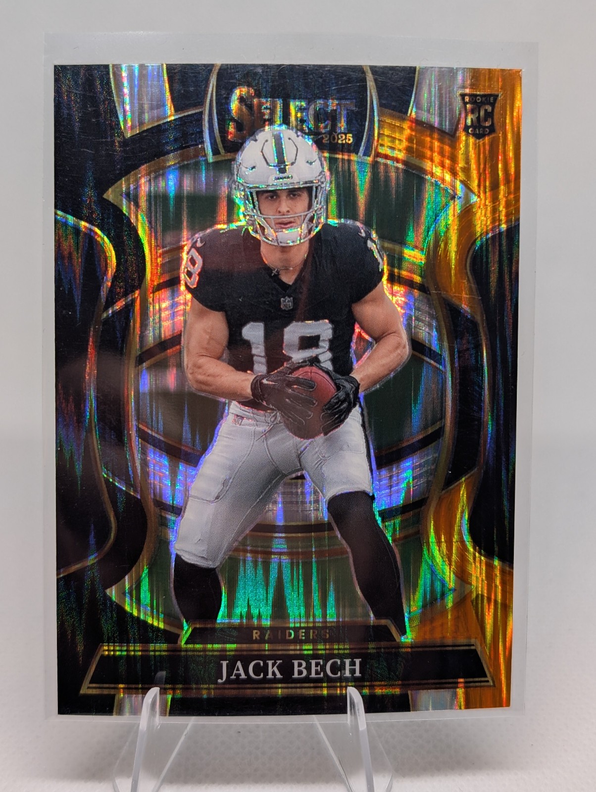 2025 Panini Select Black And Gold Shock Prizm Jack Bech Rc Raiders #6
