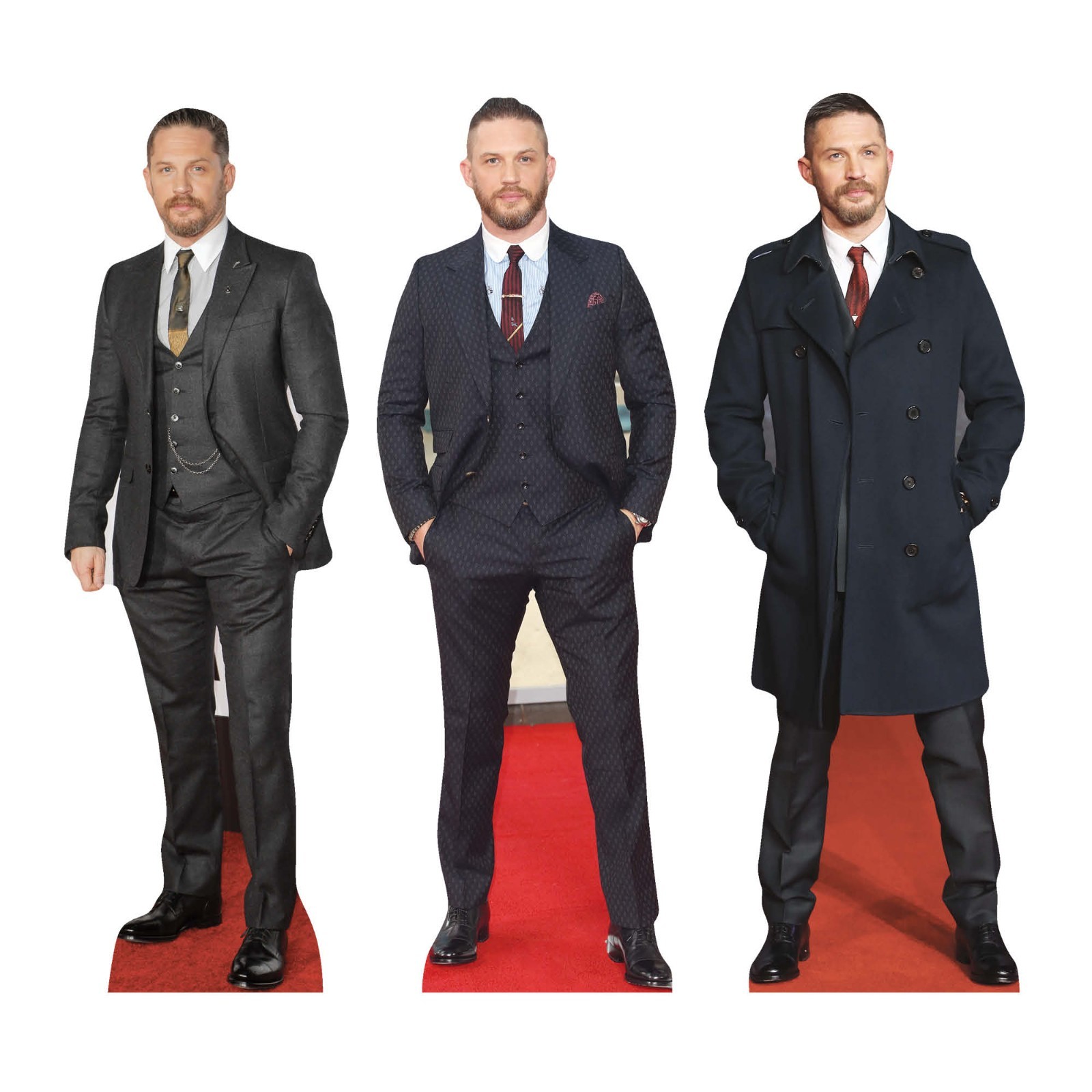 Tom Hardy Desk Top Cardboard Cutouts Party Pack of 3 Shelf Mini Standees 31cm