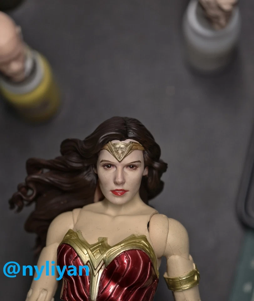 Modelo esculpido cabeza niña mujer maravilla 1/12 para figura de acción de 6"" muñeca juguete Foto 3 de 4