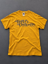 Vintage Made in USA Harley-Davidson Independence Bryan TX Biker Tee Yellow L