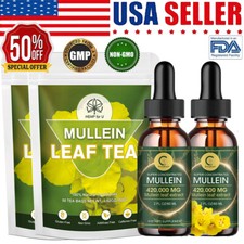 Mullein Leaf Drops, Mullein TEA Lung Cleanse Respiratory Herbal Drop Health Care