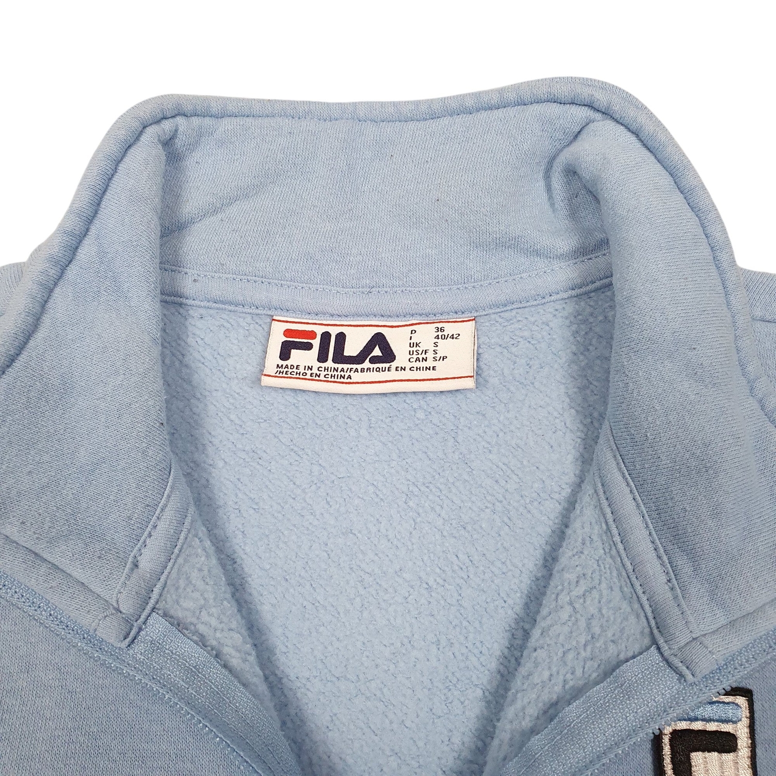 FILA 1/4 Quarter Zip Cotton Jumper Sweatshirt Mens S image 2