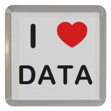 Data I Love Plastic Tea Coaster Beer Mat Plastic (95mm x 95mm)