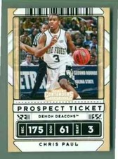 2020-21 Contenders Draft Prospect Ticket #38 Chris Paul Wake Forest Deacons