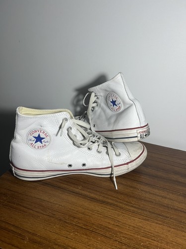 white leather converse chuck taylor all star, Pre-owned, size 10 US - Picture 3 of 6