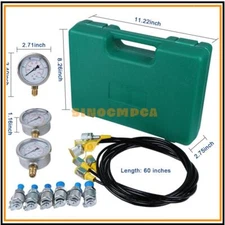 Hydraulic Pressure Gauge Test Kit Excavator Tester Coupling 25/40/60 MPa