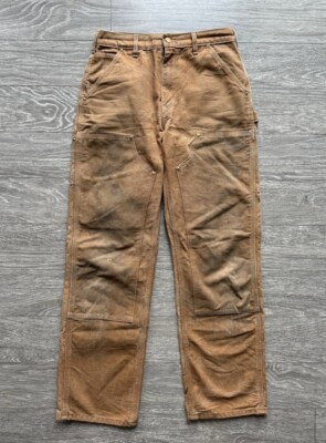 Carhartt B01 BRN Double Knee Duck Canvas Cargo Pants USA Sz 30x32 