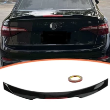 For 19-24 Volkswagen VW Jetta MK7 Gloss BLK V-Style Trunk Spoiler W/ Reflector
