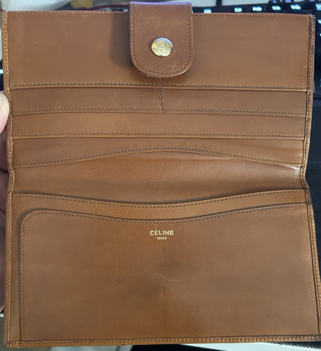 CELINE Paris Long Wallet light brown with snap pouch and snap wallet see pics