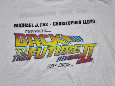 fox 90's BACK TO THE FUTURE Tシャツ rare Vintage Back to The Future 2 Promo T shirt Michael J Fox size