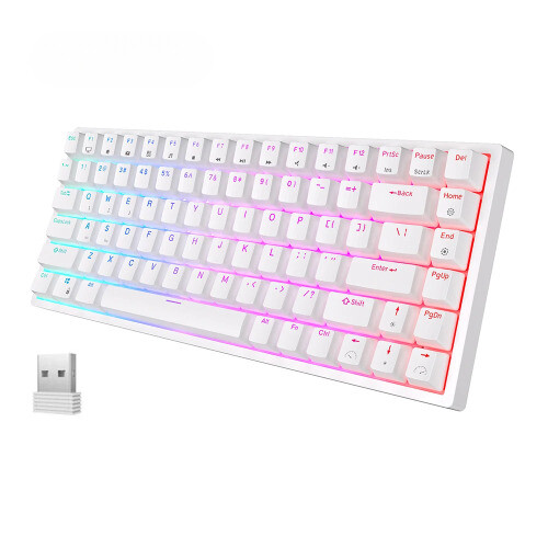 75% RGB Triple Mode Keyboard 84 Hot Swappable Bluetooth Wireless Gamer Keyboard - 第 1/27 張圖片
