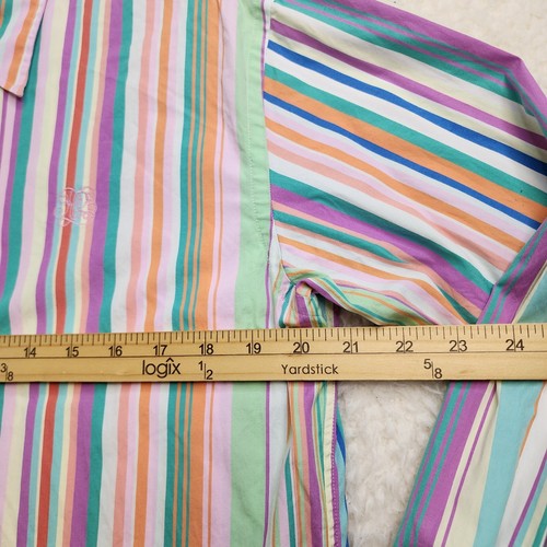 Vintage Lauren Ralph Lauren Button Up Shirt Women M Candy Stripes Bright Colors - Picture 3 of 7
