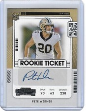 PETE WERNER 2021 PANINI Contenders Rookie Ticket AUTO Rookie RC Card Autograph