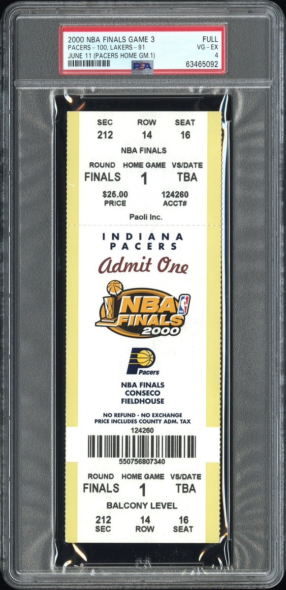 2000 NBA FINALS GAME 3 FULL TICKET KOBE NBA FINALS ROAD DEBUT