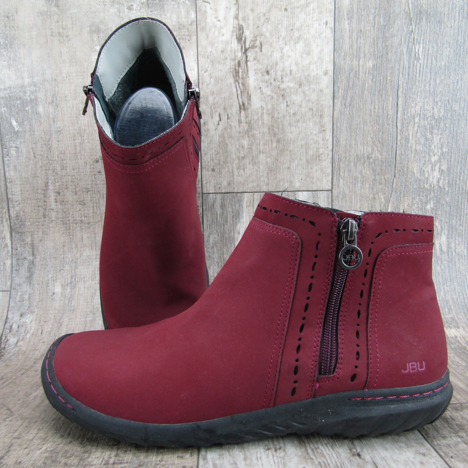 JBU by Jambu Womens Juno Slip On Ankle Boots Burgundy… Gem