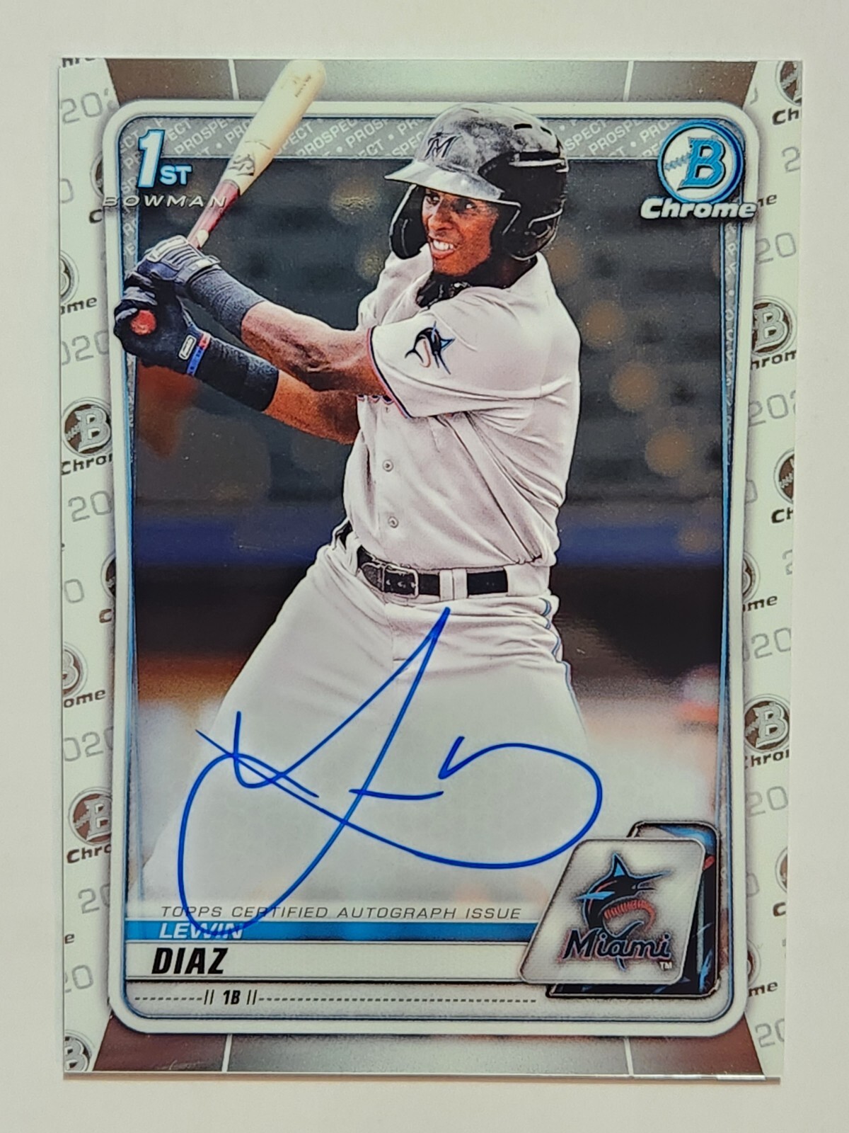 2020 Bowman Chrome 1st Prospect Autograph #CPA-LD Lewin Diaz Auto Marlins