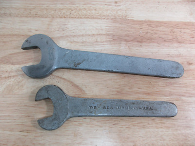 Pair of Thin Profile Armstrong Metal Lathe Machine Shop Wrenchs 1-1/16'' & 7/8''