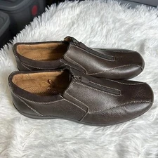 Naturalizer Fever Brown Leather Zip Closure Comfort Loafers 7.5
