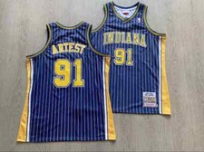 MEN Ron Artest 91 Throwback 2003-04 Stitched Jersey Blue Pinstriped