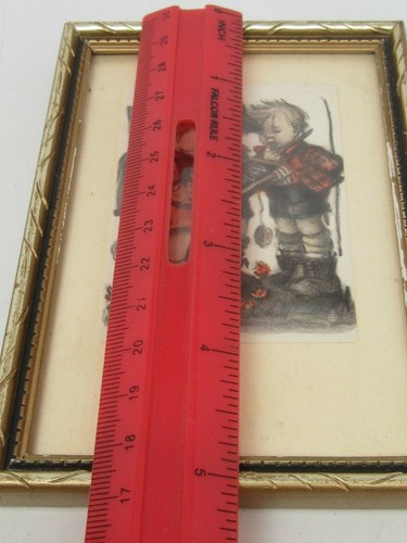 VINTAGE HUMMEL SMALL FRAMED PICTURE SCHOOL BOYS&DIFFICULT MATH PROBLEM GERMANY - Picture 3 of 3