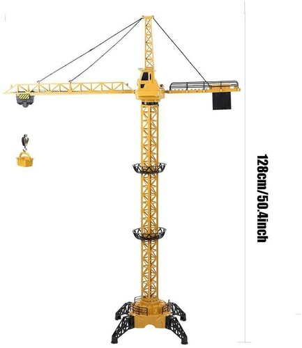 6 Kanal Ferngesteuerter Kran Spielzeug für Kinder - 50,4 Zoll RC Turmdrehkran mit LED - Bild 5 von 12