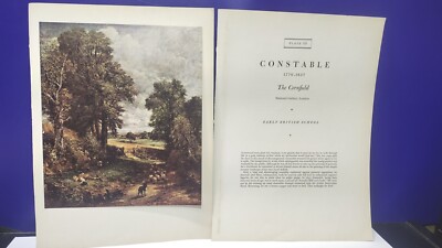 Vintage ''THE CORNFIELD'' by JOHN CONSTABLE With Title Page Lithograph Print Lot 