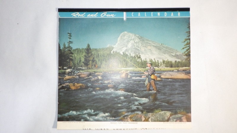 Vintage ROD AND GUN CALENDAR Fishing & Hunting Pics & Info - Missing Months