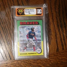 Michael Harris II 2024 Topps Heritage #416 3D GRADING 7.5 Atlanta Braves