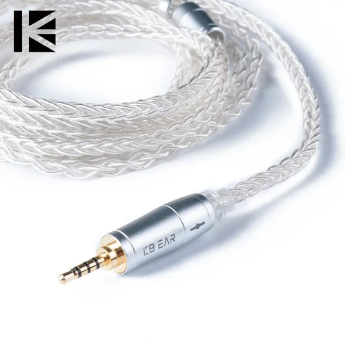8Core Upgraded Silver Wired Earphone Cable 2PIN/MMCX/QDC Game Headphones Earbuds