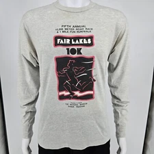 Vintage 1990s Screen Stars Best 1991 Fair Lakes 10K Long Sleeve T-Shirt (M/L)