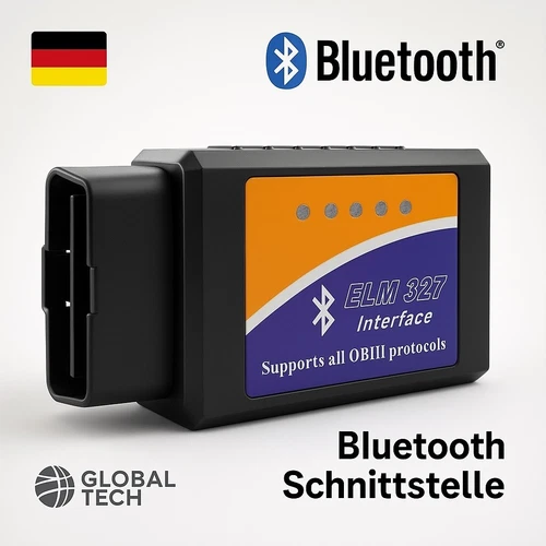 OBD II Stecker Bluetooth – OBD2 Scanner Diagnosegerät für iOS & Android - V2.1