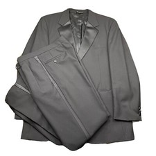 Jos A. Bank 44L Black Wool Tuxedo Suit 2 Piece Pants 34R
