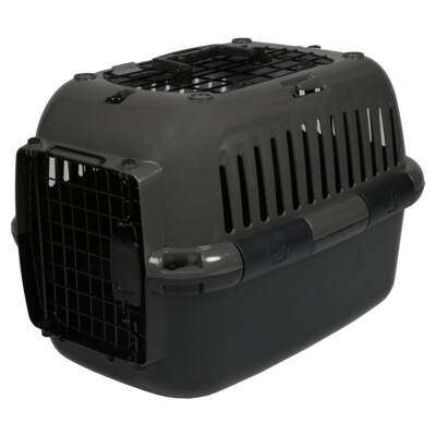 Europet Bernina Transportkäfig Adventurer 50 grau für Katzen mit Napf