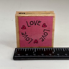 Hampton Art Studio G Rubber Stamp Love Circle Hearts