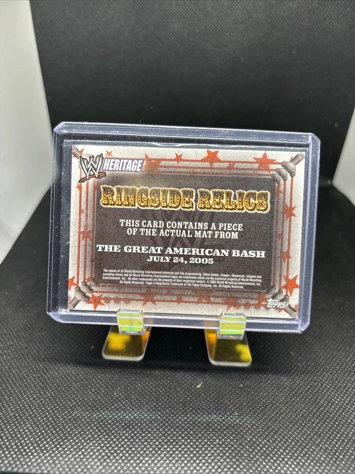WWE Booker T v Christian Topps Heritage 2005 Ringside Relics Event Used Mat Card - Image 2 of 4