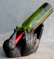 Ebros Macabre Potion Raven Crow Mystical Wine Bottle Holder Figurine