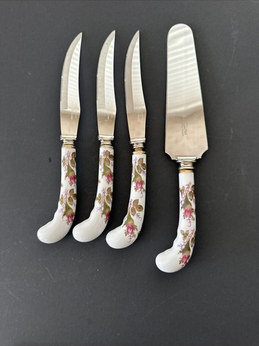 Sheffield England Stainless Steel Set Of 3 Steak Knives & 1 Cake Pie Cutter - Picture 10 of 10