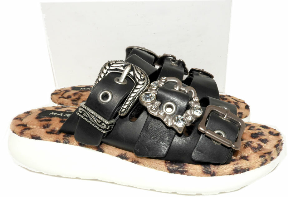 Marc Jacobs Sport Sandals Slides Buckles Mules 38 Leopard Lining