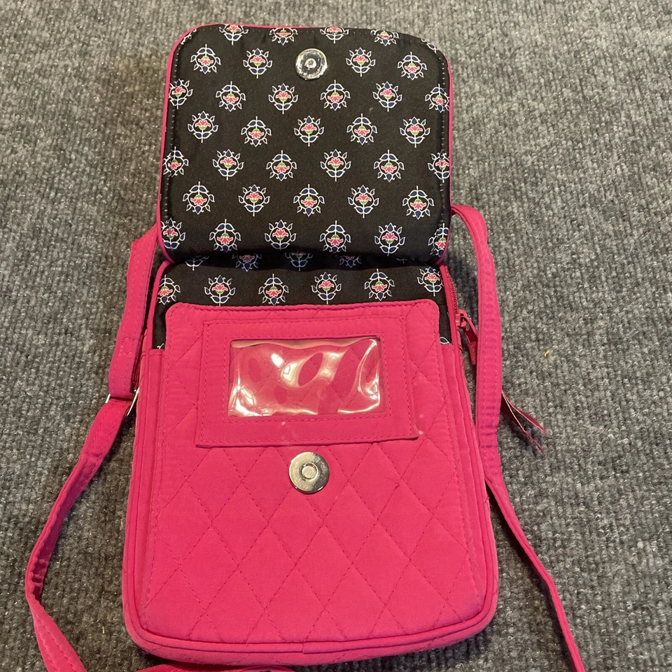 Vera Bradley Hot Pink Hipster Quilted Crossbody Shoulder Bag w/ Adjustable Strap - Image 4 of 4