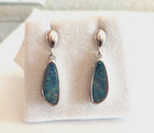 NEW ~ 3.80 TCW OPAL DOUBLET DROP EARRINGS IN STERLING ~ OPAL HUNTER CLOSEOUT — photo 2