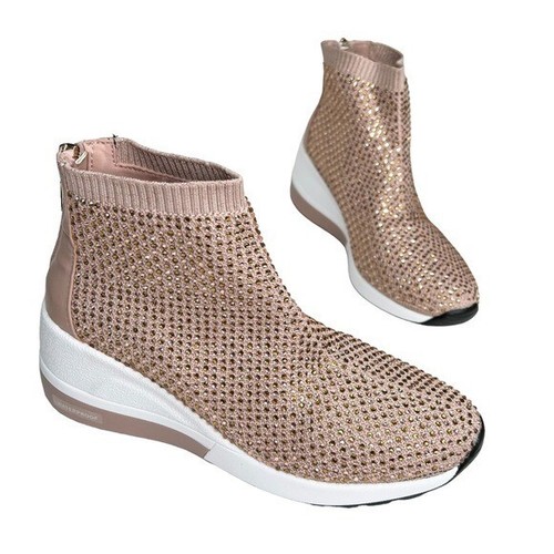 Aqua College Women's Kandice Waterproof Wedge Sneakers Blush Stones Size 7M